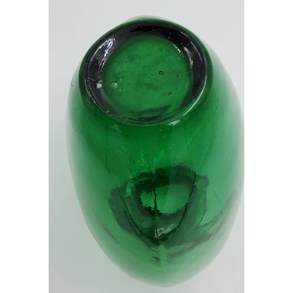 Spain Accents Vintage Teal Hand Blown Pressed Glass Heavy Vase Made